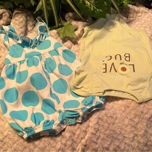 2-pc Bundle Deal Kelly’s Kids & Garanimals Size:18M A Bubble Suit & Onesie EUC